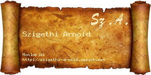 Szigethi Arnold névjegykártya
